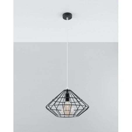 Oswietlenie-sufitowe - czarna lampa wisząca umberto sl.0294 sollux lighting 