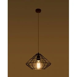 Oswietlenie-sufitowe - czarna lampa wisząca umberto sl.0294 sollux lighting 