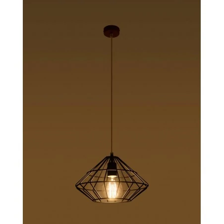 Oswietlenie-sufitowe - czarna lampa wisząca umberto sl.0294 sollux lighting 