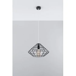 Oswietlenie-sufitowe - czarna lampa wisząca umberto sl.0294 sollux lighting 