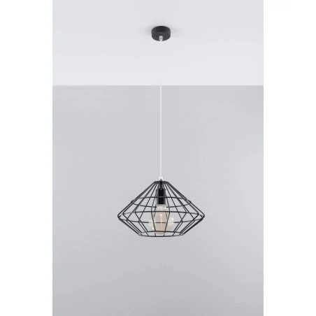 Oswietlenie-sufitowe - czarna lampa wisząca umberto sl.0294 sollux lighting 