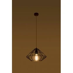 Oswietlenie-sufitowe - czarna lampa wisząca umberto sl.0294 sollux lighting 