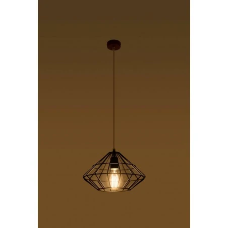 Oswietlenie-sufitowe - czarna lampa wisząca umberto sl.0294 sollux lighting 