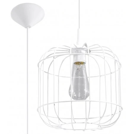Oswietlenie-sufitowe - biała lampa wisząca celta sl.0295 sollux lighting 