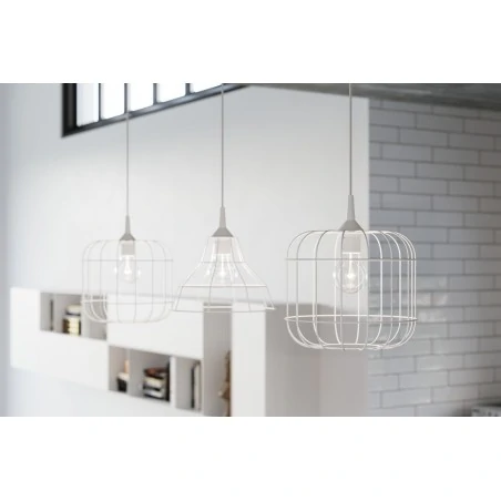 Oswietlenie-sufitowe - biała lampa wisząca celta sl.0295 sollux lighting 