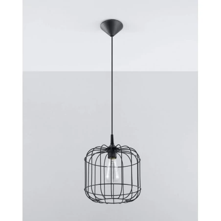 Oswietlenie-sufitowe - czarna lampa wisząca celta sl.0296 sollux lighting 