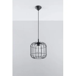 Oswietlenie-sufitowe - czarna lampa wisząca celta sl.0296 sollux lighting 