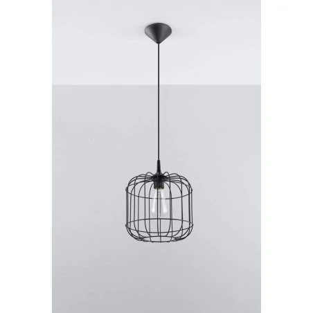 Oswietlenie-sufitowe - czarna lampa wisząca celta sl.0296 sollux lighting 