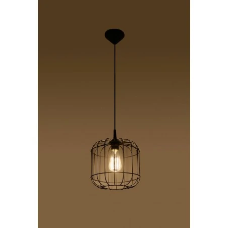 Oswietlenie-sufitowe - czarna lampa wisząca celta sl.0296 sollux lighting 