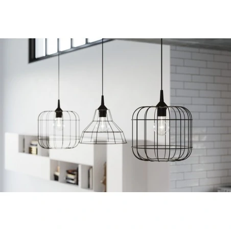 Oswietlenie-sufitowe - czarna lampa wisząca celta sl.0296 sollux lighting 