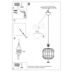 Oswietlenie-sufitowe - czarna lampa wisząca celta sl.0296 sollux lighting 