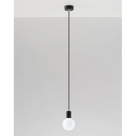 Oswietlenie-sufitowe - czarna lampa wisząca edison sl.0152 sollux lighting 
