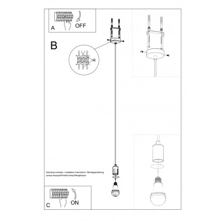 Oswietlenie-sufitowe - czarna lampa wisząca edison sl.0152 sollux lighting 