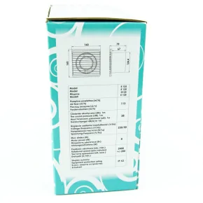  Wentylator ścienny z wyłącznikiem na przewodzie biały 01-096 E125 PS Planet Energy airRoxy 