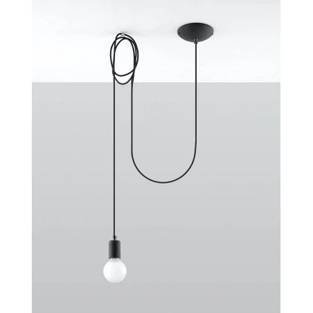 Oswietlenie-sufitowe - czarna lampa wisząca edison 1 long sl.0369 sollux lighting 