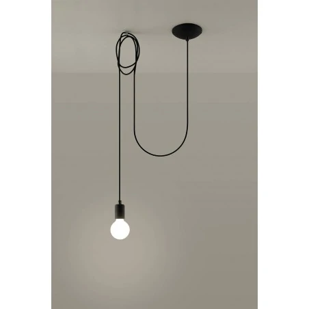Oswietlenie-sufitowe - czarna lampa wisząca edison 1 long sl.0369 sollux lighting 