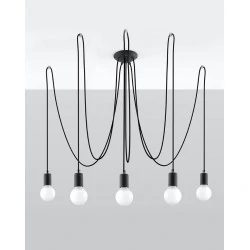 Oswietlenie-sufitowe - czarny żyrandol 5xe27 edison sl.0371 sollux lighting 