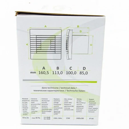 Wentylatory-z-zaluzja - wentylator ścienny z wyłącznikiem pociąganym z żaluzją grawitacyjną 01-026 100 zg ps prestige airroxy 