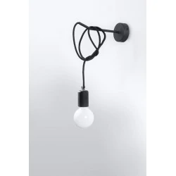 Kinkiety - czarny kinkiet edison sl.0373 sollux lighting 