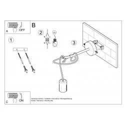 Kinkiety - czarny kinkiet edison sl.0373 sollux lighting 