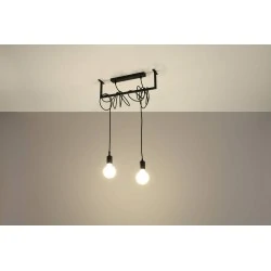 Lampy-sufitowe - sl.0894 lampa wiszące żarówki industrial salamanca 2xe27 sollux 