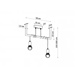 Lampy-sufitowe - sl.0894 lampa wiszące żarówki industrial salamanca 2xe27 sollux 