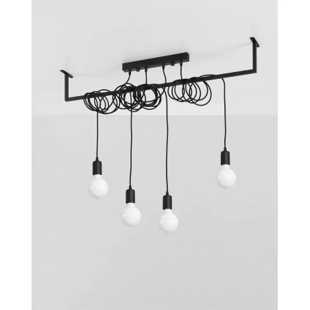 Oswietlenie-sufitowe - czarny żyrandol 4xe27 salamanca sl.0895 sollux lighting 