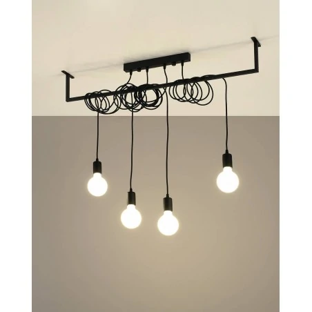Oswietlenie-sufitowe - czarny żyrandol 4xe27 salamanca sl.0895 sollux lighting 