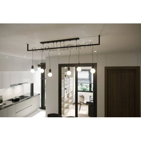 Oswietlenie-sufitowe - czarny żyrandol 4xe27 salamanca sl.0895 sollux lighting 