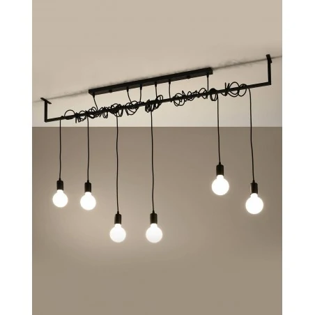 Oswietlenie-sufitowe - czarny żyrandol 6xe27 salamanca sl.0896 sollux lighting 
