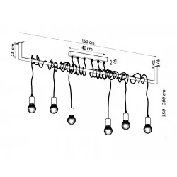 Oswietlenie-sufitowe - czarny żyrandol 6xe27 salamanca sl.0896 sollux lighting 