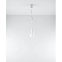 Oswietlenie-sufitowe - lampa wisząca diego 1 biała długa oprawa wisząca na żarówkę e27 sl.0569 sollux 