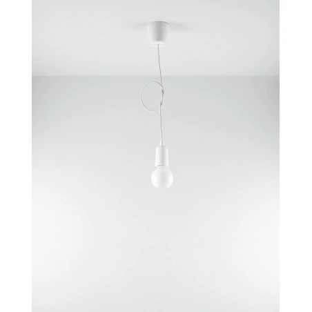 Oswietlenie-sufitowe - lampa wisząca diego 1 biała długa oprawa wisząca na żarówkę e27 sl.0569 sollux 