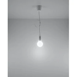 Oswietlenie-sufitowe - lampa wisząca diego 1 biała długa oprawa wisząca na żarówkę e27 sl.0569 sollux 