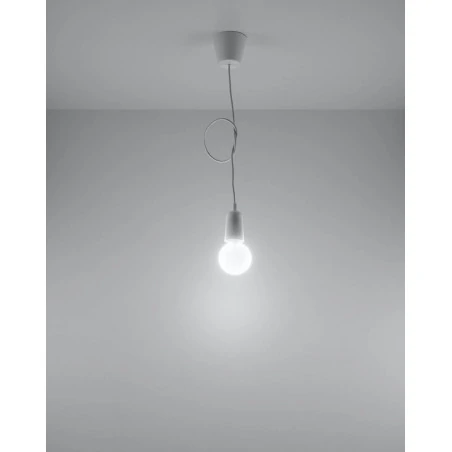 Oswietlenie-sufitowe - lampa wisząca diego 1 biała długa oprawa wisząca na żarówkę e27 sl.0569 sollux 