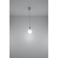 Oswietlenie-sufitowe - lampa wisząca diego 1 biała długa oprawa wisząca na żarówkę e27 sl.0569 sollux 