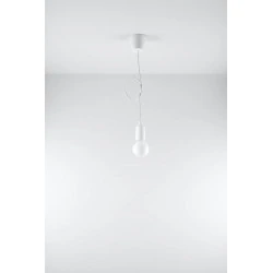 Oswietlenie-sufitowe - lampa wisząca diego 1 biała długa oprawa wisząca na żarówkę e27 sl.0569 sollux 