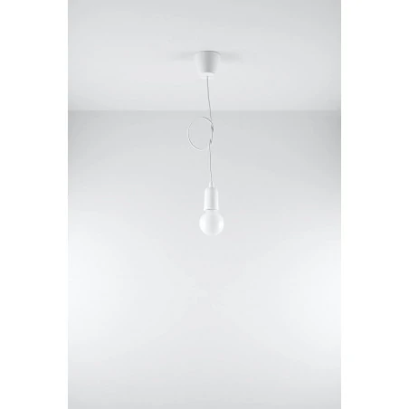 Oswietlenie-sufitowe - lampa wisząca diego 1 biała długa oprawa wisząca na żarówkę e27 sl.0569 sollux 