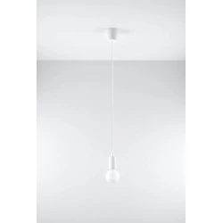 Oswietlenie-sufitowe - lampa wisząca diego 1 biała długa oprawa wisząca na żarówkę e27 sl.0569 sollux 