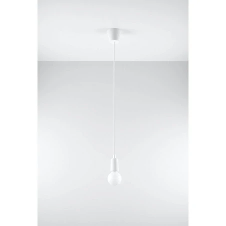 Oswietlenie-sufitowe - lampa wisząca diego 1 biała długa oprawa wisząca na żarówkę e27 sl.0569 sollux 