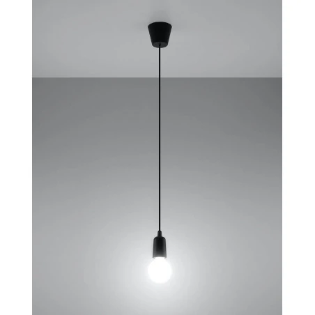 Oswietlenie-sufitowe - oprawa oświetleniowa prosta czarna na żarówkę e27 diego 1 sl.0572 sollux 