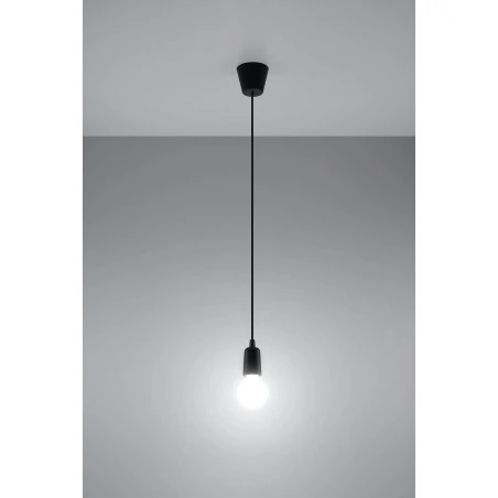 Oswietlenie-sufitowe - oprawa oświetleniowa prosta czarna na żarówkę e27 diego 1 sl.0572 sollux 