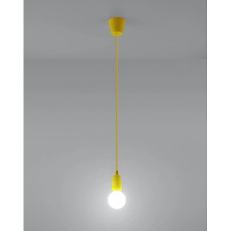 Oswietlenie-sufitowe - oprawa wisząca diego 1 żółta na żarówkę e27 sl.0578 sollux 