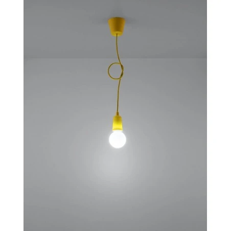 Oswietlenie-sufitowe - oprawa wisząca diego 1 żółta na żarówkę e27 sl.0578 sollux 