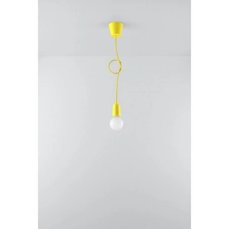 Oswietlenie-sufitowe - oprawa wisząca diego 1 żółta na żarówkę e27 sl.0578 sollux 