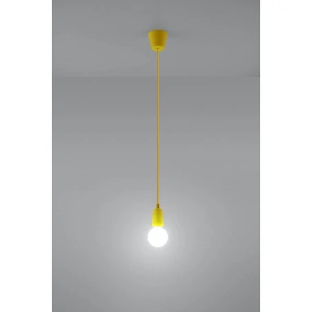 Oswietlenie-sufitowe - oprawa wisząca diego 1 żółta na żarówkę e27 sl.0578 sollux 