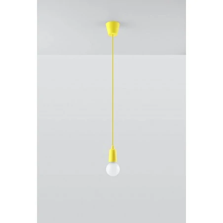 Oswietlenie-sufitowe - oprawa wisząca diego 1 żółta na żarówkę e27 sl.0578 sollux 