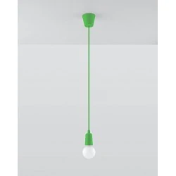 Oswietlenie-sufitowe - lampa wisząca diego 1 zielony zwis na żarówkę e27 sollux sl.0581 