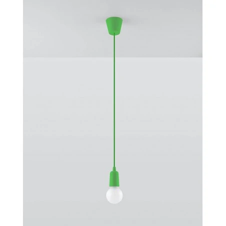 Oswietlenie-sufitowe - lampa wisząca diego 1 zielony zwis na żarówkę e27 sollux sl.0581 