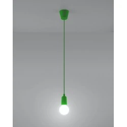 Oswietlenie-sufitowe - lampa wisząca diego 1 zielony zwis na żarówkę e27 sollux sl.0581 